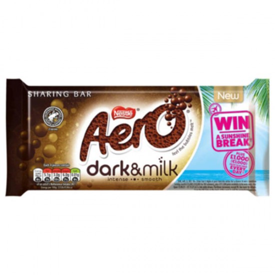 Aero Bubbly Dark & Milk Duo Bar 15 x 90g Aero Bubbly Dark & Milk Duo Bar 15 x 90g