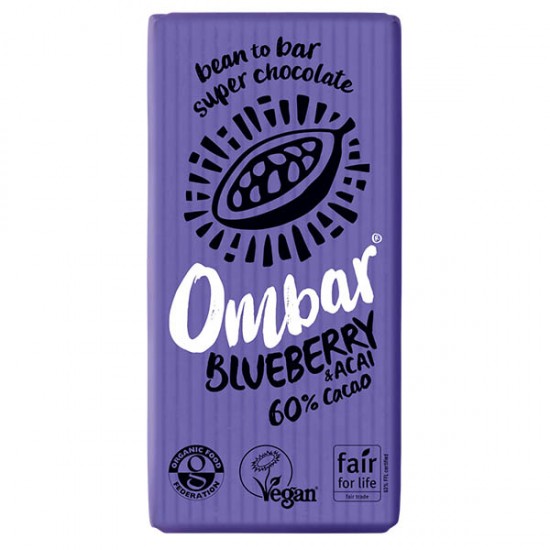 Ombar Acai & Blueberry Raw Chocolate 10 x 35g Ombar Acai & Blueberry Raw Chocolate 10 x 35g