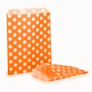 Orange & White Polka Dot Candy Bag 100 Pack