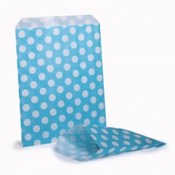 Blue & White Polka Dot Candy Bag 100 Pack