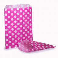 Pink & White Polka Dot Candy Bag 100 Pack