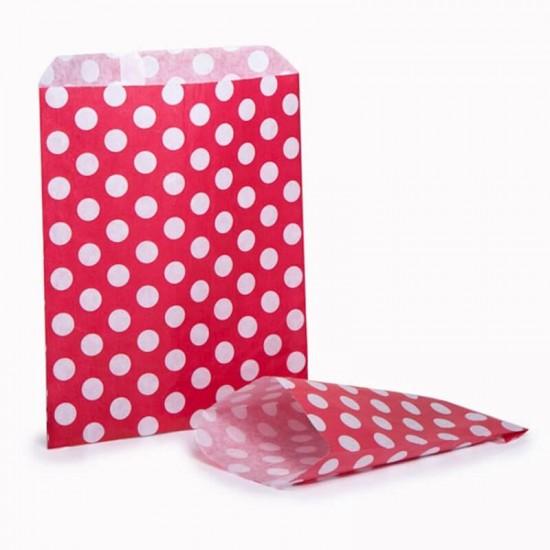 Red & White Polka Dot Candy Bag 100 Pack