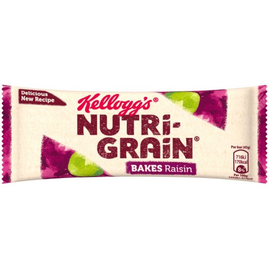 Kellogg's Nutrigrain Bakes Raisin 24 x 45g