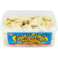 Chocolate Fish And Chips: 120-Piece Tub