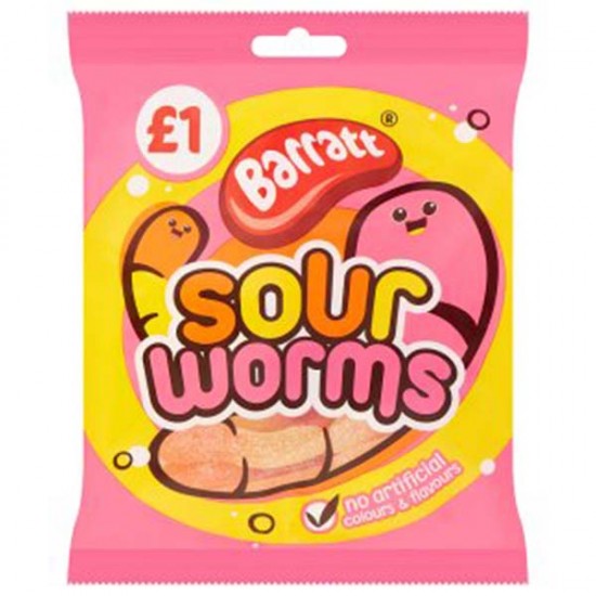 Barratt Sour Worms 20 x 80g