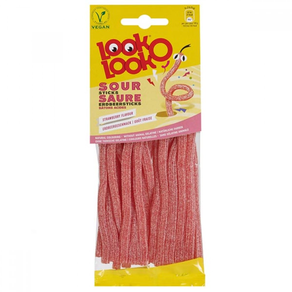 Look O Look Strawberry Filled Sticks 15 x 115g Candy Online