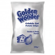 Golden Wonder Cheese & Onion Crinkle Cut Crisps 8 x 200g