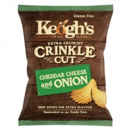 Keoghs Irish Cheddar & Red Onion Crinkle Cut Crisps 24 x 50g