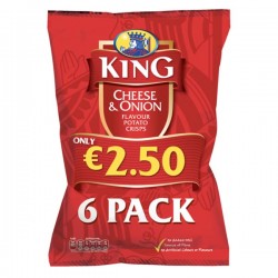 King Crisps Cheese & Onion 6 Pack x 16