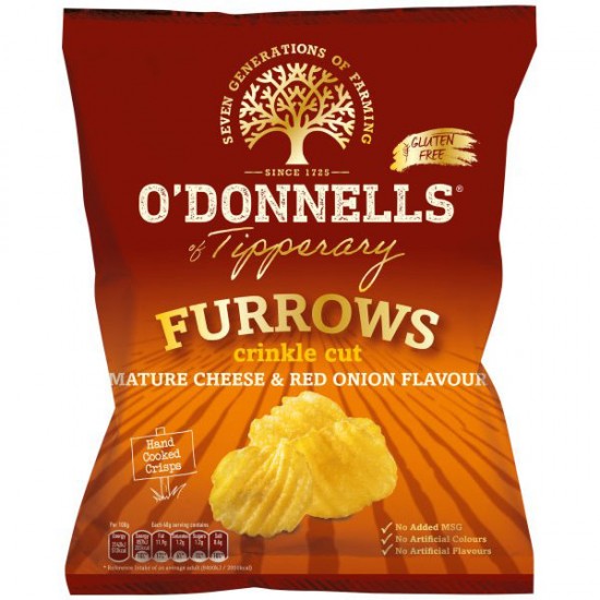 O'Donnells Furrows Cheese & Onion 12 x 125g