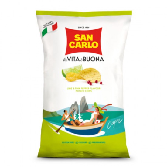 San Carlo Lime & Pink Pepper Crisps 16 x 150g
