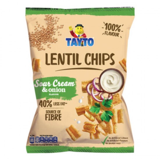 Tayto Lentil Chips Sour Cream & Onion 12 x 110g