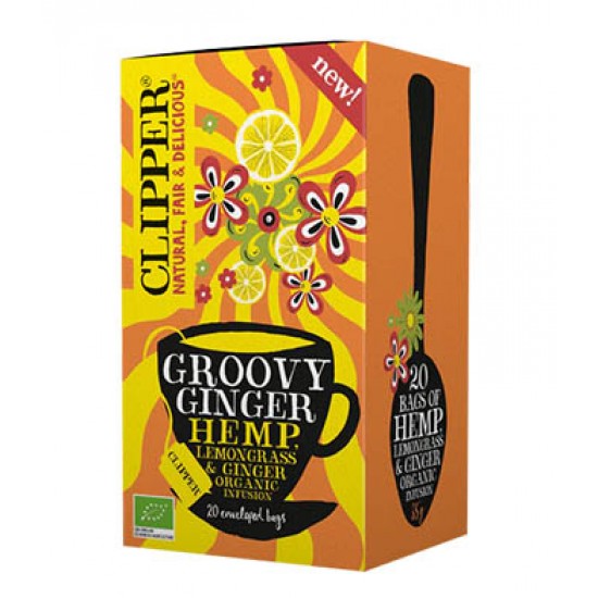 Clipper Organic Groovy Ginger Hemp Tea 20 Bags x 4