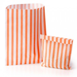 Orange Stripe Candy Bag 100 Pack