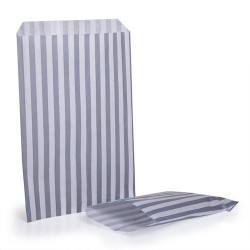 Silver Stripe Candy Bag 100 Pack
