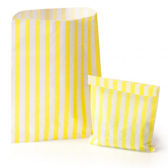 Yellow Stripe Candy Bag 100 Pack