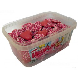 Chocolate Pink Hearts: 120-Piece Tub