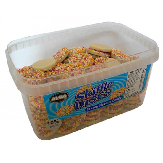 White Chocolate Skiffle Discs: 120-Piece Tub White Chocolate Skiffle Discs: 120-Piece Tub
