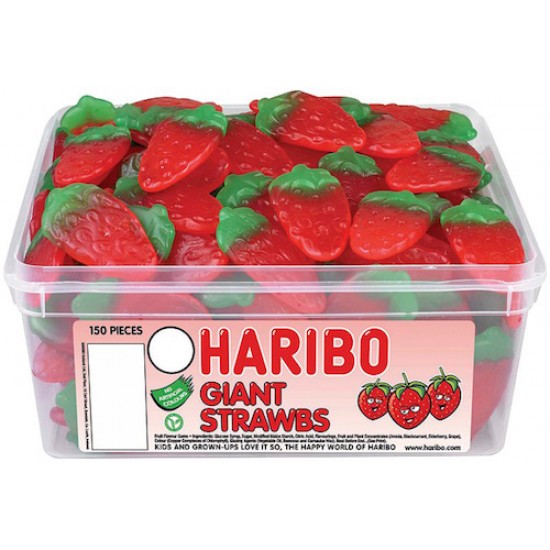 Haribo Giant Strawbs: 100-Piece Tub